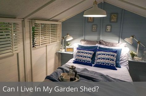 Can I Live in my Garden Shed? | Waltons Blog | Waltons Shed Bedroom Ideas, Guest House Shed, Shed Guest House, Tiny Guest House, Summer House Interiors, Shed Garden, Shed Interior, Summer House Garden, House Shed