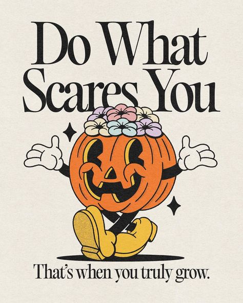 Do what scares you 🎃 | Instagram Heart Shaped Things, Happy Words, Retro Illustration, Bern, 로고 디자인, Note To Self, Quote Aesthetic, Pretty Words, Daily Affirmations