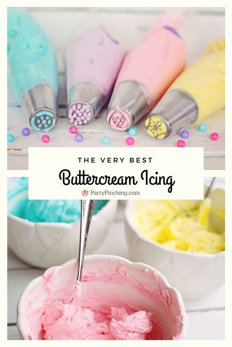 Easy Buttercream Frosting Cake Decorating Icing Recipe, Butter Cream Frosting For Piping, Frosting Recipes For Decorating Cakes, Cake Decorating Buttercream Recipe, Butter Cream For Cake Decorating, Decorating Frosting For Cakes, Best Decorating Frosting, Best Buttercream Frosting For Decorating, Buttercream Frosting Recipe For Piping