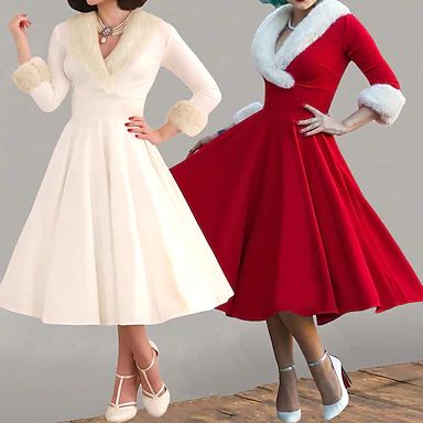 Vintage Christmas Dress, 1950s Dresses Vintage, 1950s Cocktail Dress, Dog Outfits, Sleeve Shrug, 1950s Retro, Red Costume, Christmas Dress Women, Christmas Outfits Women