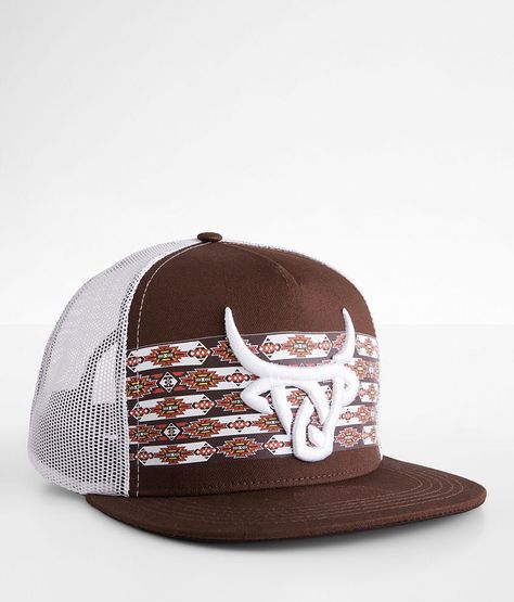 Lost Calf Koda Trucker Hat - Brown/White , Men's Brownblack Embroidered logo Aztec print snapback hat One size fits most. Apparel & Accessories > Clothing Accessories > Hats Flatbill Hats, Rodeo Hat, Hats Western, Cowboy Trucker Hat, Western Accessories Women, Room Inspo Country, Cowboy Gifts For Men, Cow Boy Hats, Country Accessories