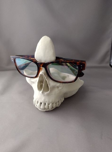 Skull Glasses Holder 3d Printed Glasses Holder, 3d Printed Glasses, Eyeglass Stand, Glasses Stand, Glasses Holder, Bone Color, Polymer Clay Crafts, Eyewear Sunglasses, Art School