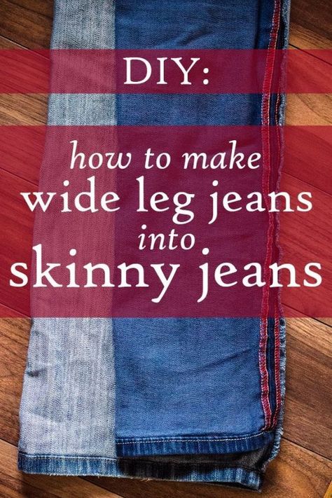 Great instructional on how to make skinny jeans out of old jeans! Minimal sewing experience needed! Sewing Dress, Sewing Alterations, Sew Ins, Diy Vetement, Beginner Sewing Projects Easy, Leftover Fabric, Old Jeans, Sewing Projects For Beginners, Sewing Skills