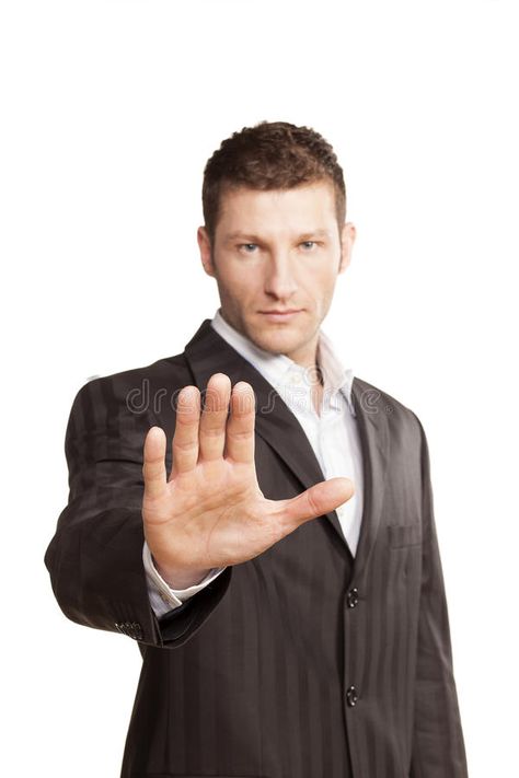 Business Man With Stop Hand Up. On White Background , #Affiliate, #Stop, #Man, #Business, #Background, #White #ad Business Man Stock Photo, Stop Reaction Pic, Standing On Business, Stop Meme, Png Character, Angry Person, Studio Shoots, Happy Person, Business Background