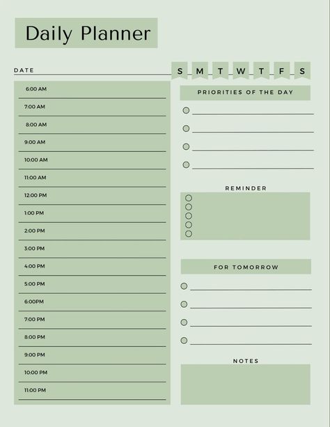 Green Daily Planner aestheticplanners #plannerkdpinterior📈 Student Daily Planner Template, Homeschool Student Planner, Student Daily Planner, Student Weekly Planner, Cute Daily Planner, Staying Productive, Learning Template, Daily Planner Printables Free, Hourly Schedule