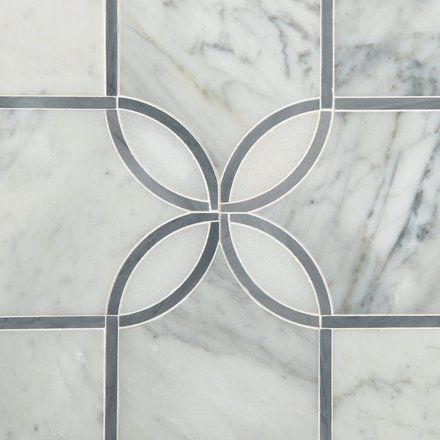 Waterjet Marble Design, Marble Inlay Floor, Waterjet Mosaic Tile, Waterjet Marble, Stone Wall Design, Modern Tiny House, Marble Inlay, Vintage Bathrooms, Powder Bath