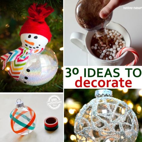 30 Creative Ways to Fill Clear Ornaments Glass Ornaments Diy, Ornaments Diy Kids, Clear Plastic Ornaments, Clear Christmas Ornaments, Diy Felt Christmas Tree, Christmas Clothespins, Clear Glass Ornaments, Diy Christmas Tree Ornaments, Kids Christmas Ornaments