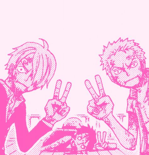 sanji + zoro + luffy pink icon Sanji Zoro Luffy, Pink And Green Wallpaper, Sanji Zoro, Zoro Luffy, One Piece Aesthetic, One Piece Wallpaper Iphone, Rosé Aesthetic, Pink One Piece, Pink Vibes