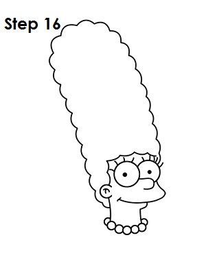 Draw Marge Simpson Step 16 Simson Drawings Easy, Easy Cartoon Drawings Disney, March Simpson, Simpsons Tattoo, Easy Cartoon, Simpsons Drawings, Cartoon Drawings Disney, Marge Simpson, Easy Cartoon Drawings