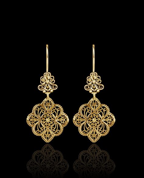 Add a touch of timeless elegance to your wardrobe with our exquisite Gold Plated / 925 Sterling Silver Lace Detailed Earrings! ✨ Each pair is a masterpiece of handmade filigree art, showcasing intricate lace flower designs that dangle gracefully with your every move. Perfect for women and girls who appreciate the finer things in life. Ready to bloom in style? 💐 Click the link to make these beauties yours today! 👉 https://nuel.ink/eTMq2u #ElegantEarrings #FiligreeFashion #MustHaveAccessory #E... Drop Gold Earrings, Diamond Finger Ring, Pearl Earrings Designs, Gold Jewellry, Art Jewelry Design, Jewelry Drawing, Filigree Jewelry, Silver Lace, Lace Flower