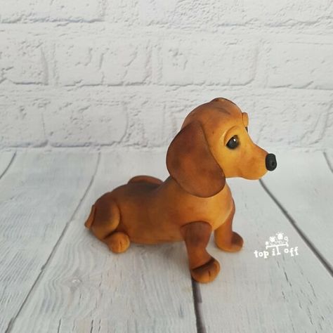 Edible Dashchund Sausage dog cake topper | eBay Fondant Sausage Dog, Sausage Dog Cake Topper, Sausage Dog Cake, Dog Cake Topper, Dog Cakes, Kids Cakes, Dog Cake, Bday Cake, Homemade Food