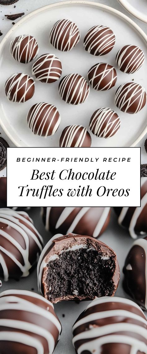 Image for Best Chocolate Truffles with Oreos Nutella Truffles Recipe, Chocolate Covered Truffles, Truffle Dessert Recipes, Golden Oreo Truffles, Oreo Bon Bons, Truffles Recipe Easy, Birthday Cake Truffles, Nye Desserts, Oreo Truffle Brownies