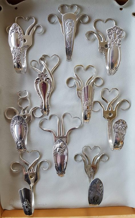 Recycled Silverware, Silver Spoon Jewelry, Fork Art, Cutlery Art, Silverware Crafts, Fork Jewelry, Flatware Jewelry, Silverware Art, Diy Jewelry To Sell