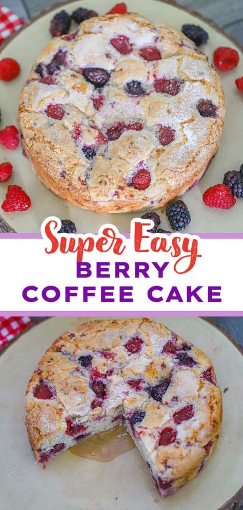 Berry Coffee Cake, Berry Filling, Coffee Cake Recipe, Berry Cheesecake, Berry Dessert, Sugar Free Vegan, Amazing Desserts, Layered Desserts, Fresh Raspberries