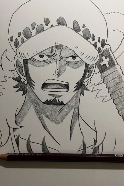 Draw Trafalgar D. Water Law from onepiece https://youtu.be/6ukpa23FvzU One Piece Luffy Sketch, Trafalgar Law Nails, One Piece Characters Drawing, Trafalgar Law Drawing, Luffy Art Drawing, One Piece Anime Drawing, One Piece Drawing Sketches, Law Sketch, Law Drawing