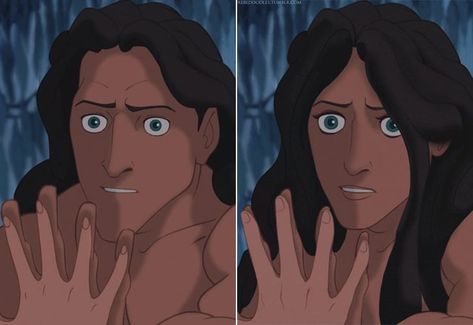 What If Elsa Were a Man? See Disney Characters in a Whole New Light Tarzan And Jane Fanart, Tarzan Fanart, Disney Characters Genderbend, Gender Bent Disney, Twilight Equestria Girl, Princess Illustration, Tarzan And Jane, Disney Elsa, Prince Eric