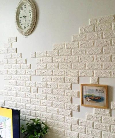 Ingenious Backdrop Ideas for your Chic Home Office Decor Patterned Wallpaper Bedroom, 3d Brick Wall Panels, 3d Brick Wallpaper, Brick Pattern Wallpaper, Brick Living Room, Brick Wall Tiles, Brick Wall Wallpaper, Tv Fal, Brick Wall Paneling