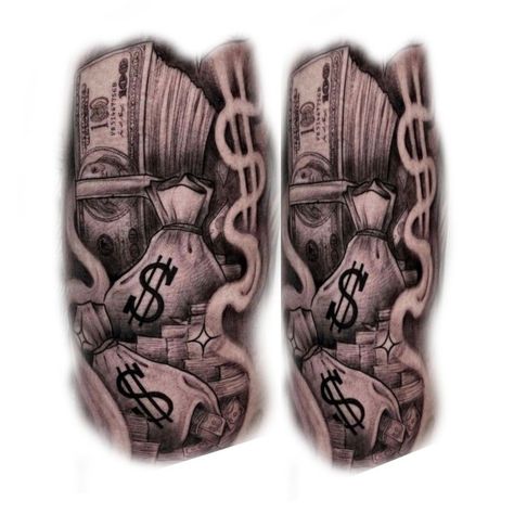 Angel Holding Money Bag Tattoo, Money Power Respect Tattoo, Gangster Tattoo Ideas, Hood Tattoo Designs, Moneybag Tattoos, Boog Tattoo, Respect Tattoo, Money Bag Tattoo, Dollar Tattoo