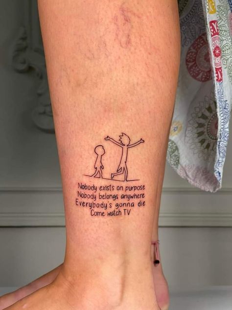 Minimalist Rick And Morty Tattoo, Rick And Morty Tattoo Ideas Small, Small Rick And Morty Tattoos, Simple Rick And Morty Tattoo, The Simpsons Tattoo Ideas, Rick And Morty Tattoo Small, Rick And Morty Flash Tattoo, Rick Morty Tattoo, Rick And Morty Tattoo Design