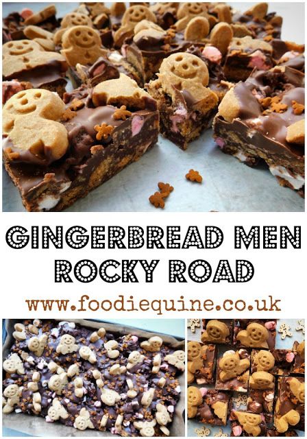 Gingerbread Men Rocky Road | Foodie Quine - Edible Scottish Adventures Gingerbread Rocky Road, Christmas Baking Uk, Easy Christmas Bakes, Easy Christmas Baking For Kids, Easy Rocky Road Recipe, Easy Rocky Road, No Bake Christmas, Christmas Bakes, Rocky Road Recipe