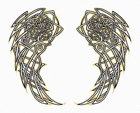 Celtic angel wings by CherryBlossomLeda by tattoo.artgallery, via Flickr Angel Wings Tattoos, Celtic Angel, Wings Tattoo Meaning, Wings Tattoos, Angel Wing Tattoo, Lower Back Tattoo Designs, Celtic Knot Tattoo, Girl Back Tattoos, Wing Tattoo Designs