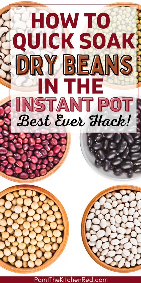 Many different kinds of dry beans with text "how to quick soak dry beans in the instnat pot best ever hack". Pressure Cooker Beans No Soak, Instant Pot Beans No Soak, Insta Pot Pinto Beans No Soak, Instant Pot Kidney Beans Dried, Pressure Cooker Dry Beans, Instapot Beans Pinto No Soak, Cooking Dry Beans In Instant Pot, How To Cook Dry Beans In Instant Pot, Pressure Cook Beans