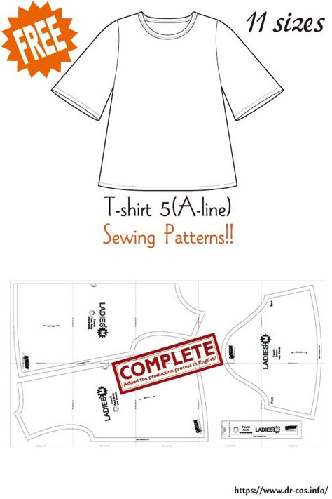 This is the pattern of T-shirt 5(A-line). inch size(letter size) Children's-4,8,10/Ladies'-S,M,L,LL/Men's-S,M,L,LL cm size(A4 size) Children's-100,120,140/Ladies'-S,M,L,LL/Men's-S,M,L,LL Added the number of fabric meters required for each size Tshirt Pattern For Men, Mens Shirt Pattern Sewing Free, T-shirt Pattern, Man Shirt Pattern, T Shirt Pattern Free, Men Sewing Patterns, Free Clothes Patterns, Skz Christmas, Cloth Simulation