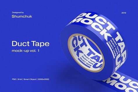 Duct-Tape Mock-up vol. 1 by Rudy-design on @creativemarket Maximalism, Packing Tape Design, Packaging Tape Design, Behance Design, Box Tape, Branded Merchandise, Brand Names And Logos, Packaging Tape, Duck Tape