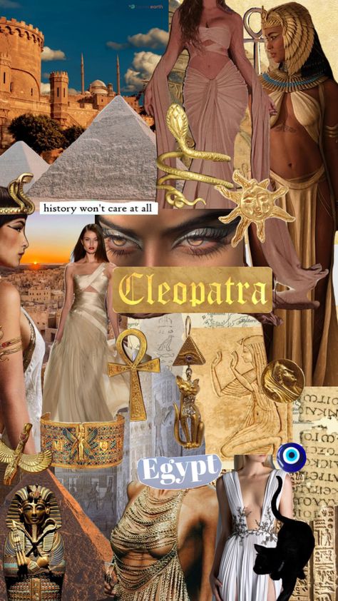 #cleopatra #egypt #ancientegypt #pyramids #cairo #history Aesthetic Wallpaper Moodboard, Egyptian Wallpaper, Cleopatra Aesthetic, Cleopatra Tattoo, Egyptian Aesthetic, Egypt Queen, Egyptian Makeup, Egypt Concept Art, Brunette Aesthetic