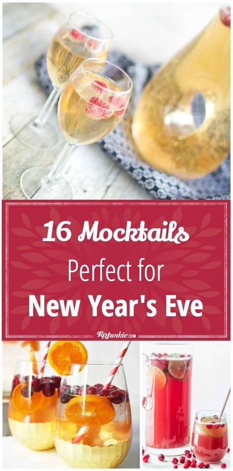 New Years Eve Menu, Best Mocktails, New Years Eve Drinks, New Year's Drinks, Organizing Recipes, Easy Mocktail Recipes, New Years Appetizers, Drinks For Kids, New Year's Eve Appetizers