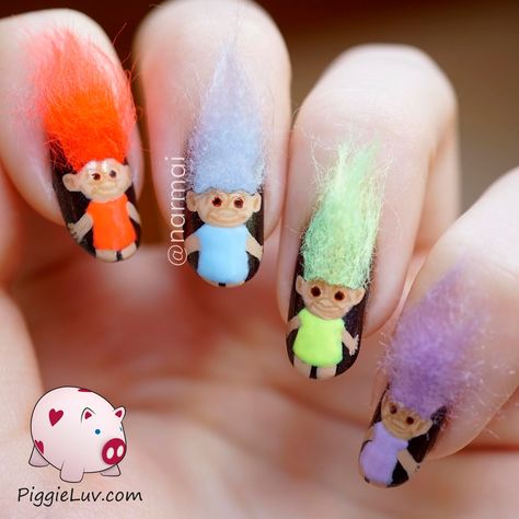 . Fur Nails, Patrick Nagel, Nail Art For Kids, 3d Nail Art Designs, Crazy Nail Art, Nagellack Trends, Colorful Nail, Crazy Nails, Nails For Kids