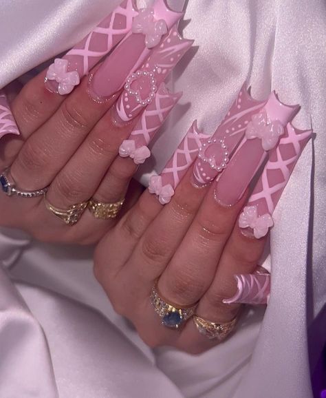 Ballerina Acrylic Nails, Acrylic Toe Nails, Long Acrylic Nail Designs, Girly Acrylic Nails, Cute Acrylic Nail Designs, Really Cute Nails, Acrylic Nails Coffin Pink, Long Square Acrylic Nails, Unique Acrylic Nails