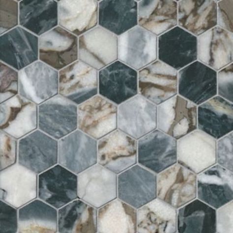 Marble Tiles | Subway, Mosaic, Herringbone & More | The Tile Shop White Mosaic Tile, Hexagon Tile Floor, Beautiful Flooring, Tiles For Wall, Mosaic Floor Tile, Shower Floor Tile, Dream Bath, The Tile Shop, Grey Flooring