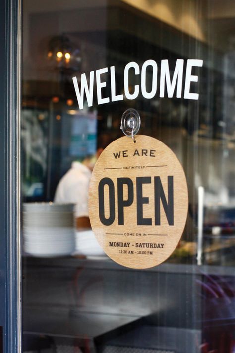 welcome Opening Hours Sign, Restaurant Signage, Store Signage, Open Sign, Cafe Sign, Shop Sign Design, Open Signs, Coffee Shop Design, Sopot