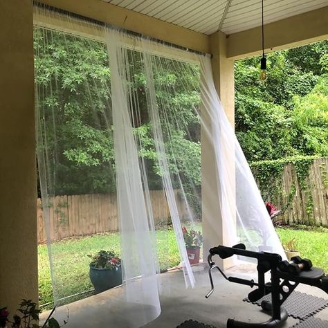 Amazon.com: GITOHLD Outdoor Mosquito Net for Porch/Patio/Canopy/Gazebo - 2 Panels Waterproof Outdoor Sheer Tulle Curtains Mesh Net Privacy Backdrop Curtains DIY Adjustable Size, White, W126 x L84 inches : Patio, Lawn & Garden Pool Hut, Curtains Diy, Garden Netting, Patio Curtains, Patio Canopy, Tulle Curtains, Patio Gazebo, Mesh Screen, Outdoor Curtains