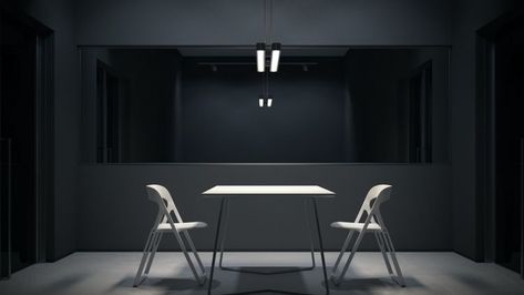 Interrogation Room, Detective Aesthetic, Episode Backgrounds, Light Yagami, Empty Room, Detroit Become Human, Business Leader, Room Aesthetic, Dream Job