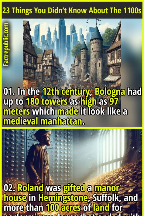 01. In the 12th century, Bologna had up to 180 towers as high as 97 meters which made it look like a medieval manhattan. #history #manhattan #usa #america #unitedstates #12thcentury #1100s #vintage #vintagelook #classic Vampire History, World History Facts, Foreign Service, Fact Republic, Crazy Facts, Medieval Life, Medieval History, Interesting History, Garage Design