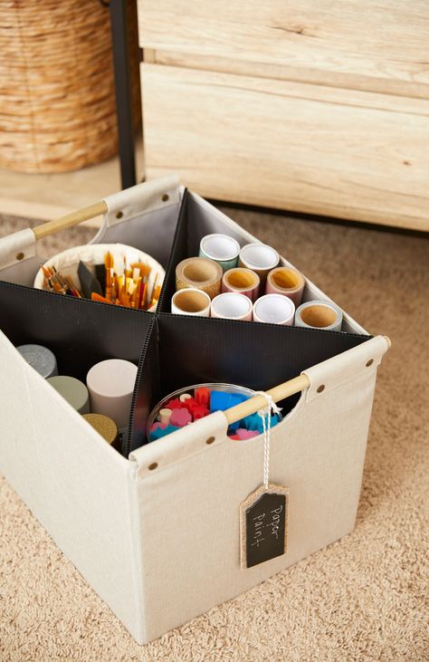 Quick Updates Turned This Under-Utilized Closet into a Crafting Storage Center Crafting Storage, Organize Clothes, Best Closet Organization, Organisation Tips, Craft Supply Storage, Closet Organization Ideas, Fabric Storage Cubes, Hanging Items, Storage Bins Organization