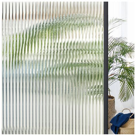 PRICES MAY VARY. 3D Simulated Reeded Glass Window Film-- Looking for an accent to brighten up your home? Then this 3D Simulated Reeded Glass Window film is exactly what you need! Made from a unique PE material and using the latest cold press technology, it instantly creates a stunning 3D Reeded Glass effect on your glass! Choose and install it, transform a dull little home into a sparkling, vibrant one! 92% Privacy Protection & Excellent Light Transmission--This Translucent Decorative Window Fil Master Shower With Privacy, Stick On Window Film, Reeded Glass Window Film, Textured Glass Window, Privacy Window Bathroom, Bathroom Privacy Window Ideas, Shower Window Covering, Fluted Glass Texture, Fluted Glass Window