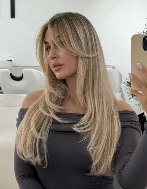 Cream Blonde Hair, Baby Blonde Hair, Brunette Hair Cuts, Balayage Straight Hair, Pretty Blonde Hair, Perfect Blonde Hair, Bombshell Hair, Honey Hair Color, Blonde Hair Transformations