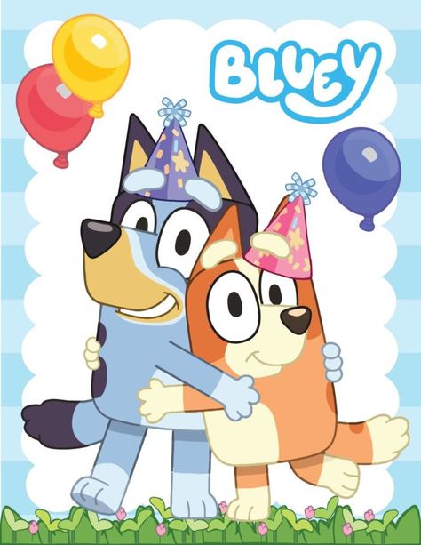 Bluey | Free Printables Bingo Party, Bluey Birthday, 2nd Birthday Party Themes, Blue Birthday, Wall Picture, Birthday Poster, Birthday Pictures, 2nd Birthday Parties, Birthday Fun