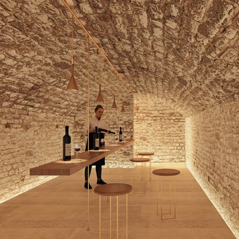 Underground Cellar, Cave Restaurant, Winery Tasting Room, Wine Cave, Home Wine Cellars, Wine Tasting Room, Barn Renovation, Wine Cellar Design, Cellar Design