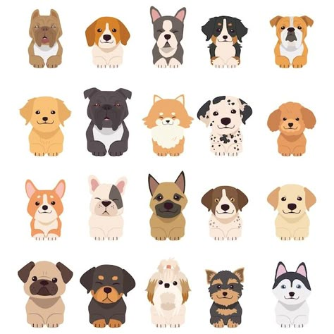 Dog Art Cartoon, Cute Dog Pictures Cartoon, Cute Dog Face Drawing, Cute Dogs Illustration, Puppy Cartoon Drawing, Dog Cute Illustration, Cartoon Dogs Character Design, Character Design Dog, Dog Character Illustration