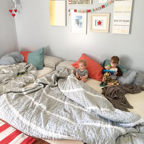 Family bed. Bed sharing. Co sleeping. Co sleeper. Family bedroom.  Wall gallery. Gallery wall. Floor bed. Bed on floor. Boho bedroom. Bedroom Wall Gallery, Cosleeping Bedroom, Bed On Floor, Bed Sharing, Cosleeping Bed, Family Bed, Family Bedroom, Co Sleeping, Co Sleeper