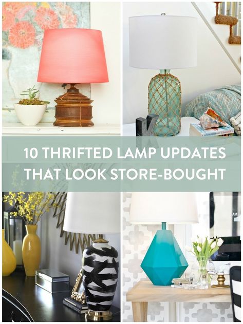 Thrift Store Diy Furniture, Upcycle Lamp, Thrift Store Lamp Makeover, Thrift Store Art, Diy Lights, Object Permanence, Thrifted Decor, Charity Shop Finds, Thrift Shop Finds