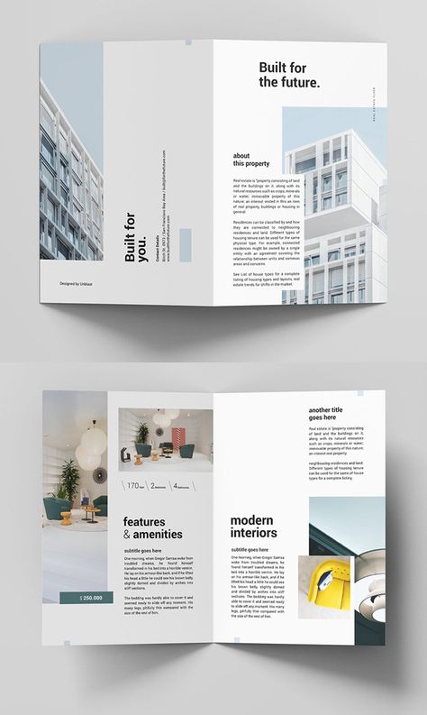 Brochure Design 4 Pages, Bifold Design Brochure, Real Estate Booklet Design, Research Layout Design, Real Estate Pamphlet Design, Bifold Brochure Design Layout, Real Estate Layout Design, Architectural Brochure Design, Luxury Brochure Design Inspiration