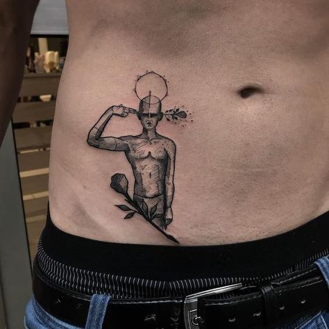 Style Black Women, Tatuagem Masculina Pequena, Sick Tattoo, Cool Tattoo, Alien Tattoo, 4 Tattoo, Geniale Tattoos, Stomach Tattoos, Tattoo Style Drawings