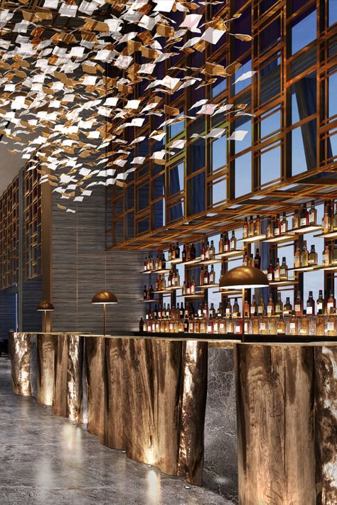 Hilton Worldwide Holdings will unveil 11 new luxury hotels across its luxury brands this year, more than at any time in the company’s 100-year history, said President and CEO Chris Nassetta. Hilton’s current and projected luxury openings in 2019, which join the 65 existing luxury properties. Bar Counter Design, Bar Ceilings, Bar Interior Design, Luxury Bar, Lounge Bar, Lobby Design, Bar Interior, Lounge Design, Bar Design Restaurant