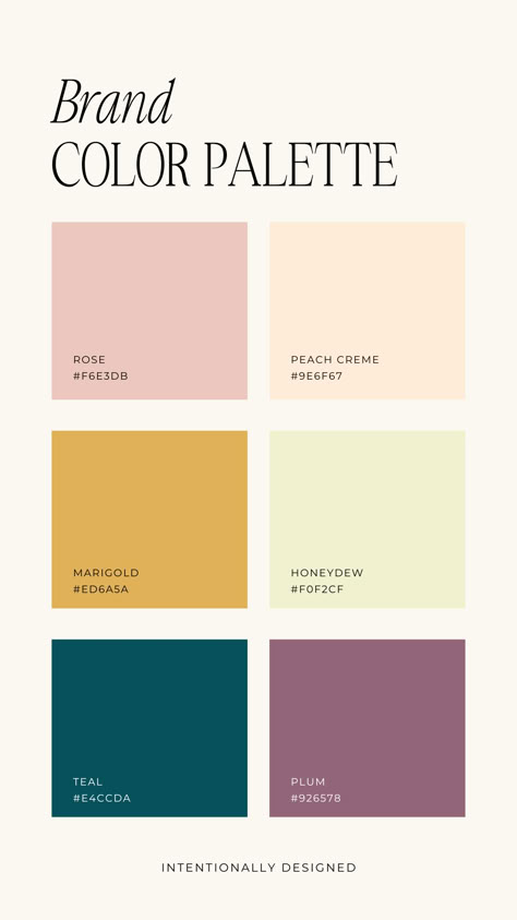 Brand color palette inspiration and ideas for your brand. Branding, brand design, graphic design, graphic designer, brand designer, color palette ideas, color palette inspo, bright color palette, modern color palette, minimal color palette Casual Color Palette, Home Color Palette Interior, Sophisticated Color Palette, Color Palette Modern, Brand Colors Inspiration, Timeless Color Palette, Color Palette Inspiration, Custom Brand Design, Color Palette Ideas