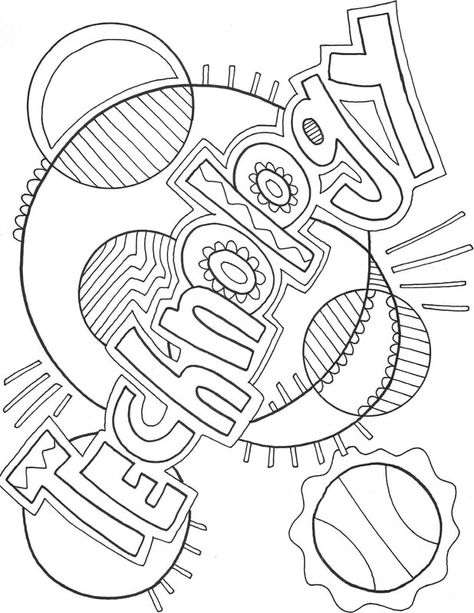 Computer and Technology Coloring Pages at Classroom Doodles Classroom Doodles, Binder School, Computer Sketch, Dance Coloring Pages, School Book Covers, Book Cover Page, Teaching Technology, Math Coloring, Music Coloring